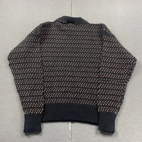 R n R Gear Wool Sweater Mens Medium Black Chunky Knit Birdseye USA Pullover - Picture 6 of 10